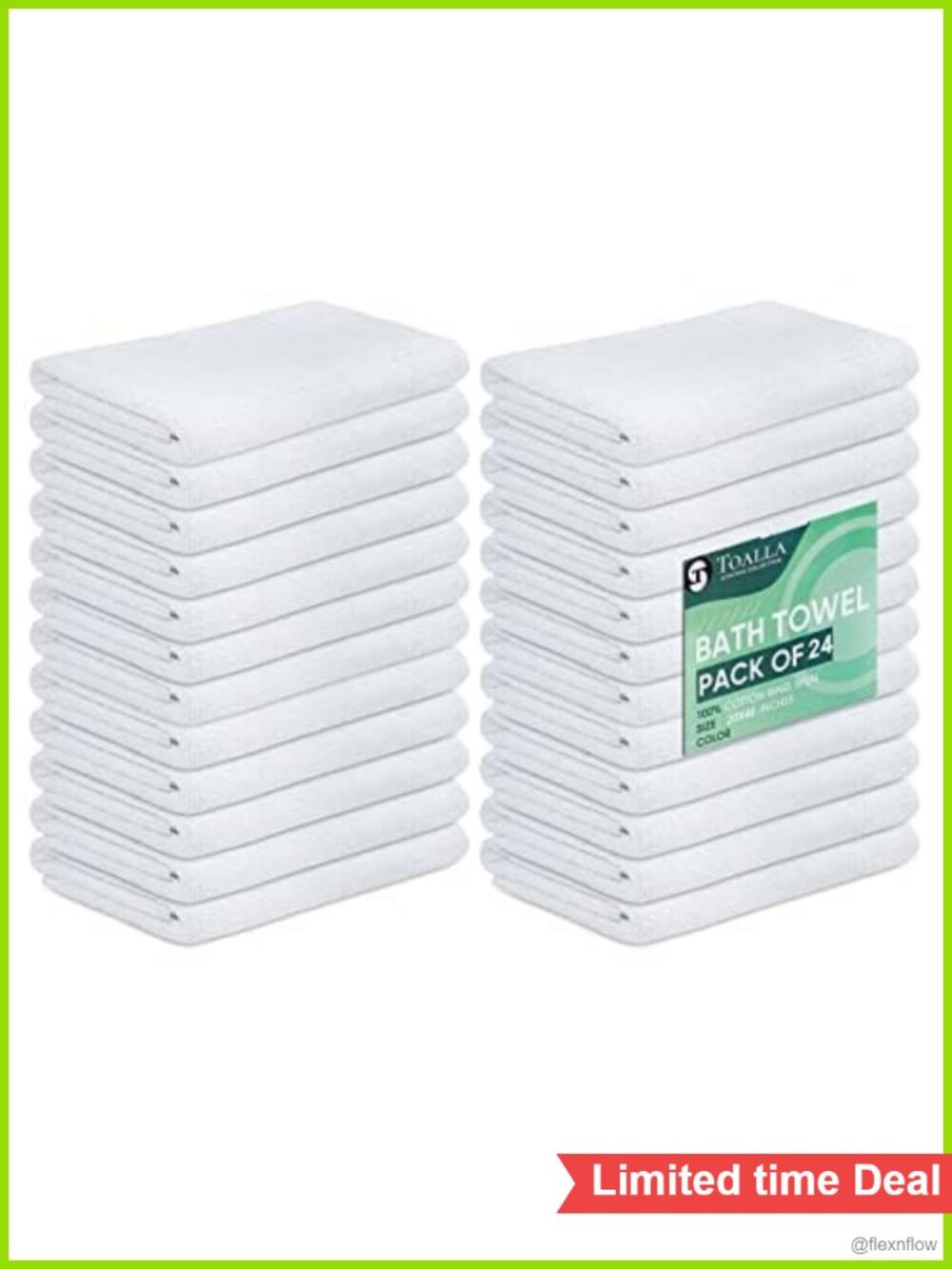 100% Cotton Bath Towel Set Pack of 24 500 GSM Soft Large Super Absorbent Quick